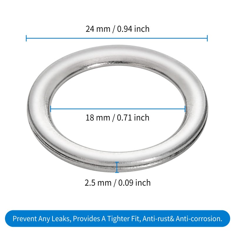 AOIT 10 Pcs Front and Rear Differential Fill and Drain Plug Crush Washers Gasket Compatible with 4Runner T undra T acoma S ienna FJ Cruiser Land Cruiser, Replacement for The Part# 12157-10010 - Image 2